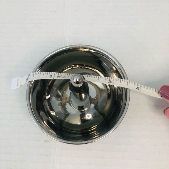 West Emory Ring Holder Ceramic Dish Matte Gray & Metallic Silver 3" x 3.5" - Picture 6 of 9